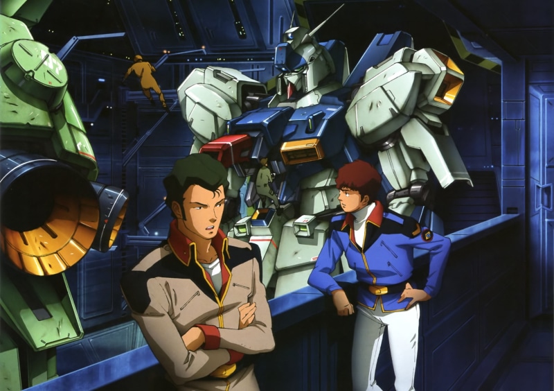 working, front view, Mobile Suit Gundam: Chars Counterattack, real people, 2K, adult, technology, young men, men, young adult, indoors, Mobile Suit Gundam