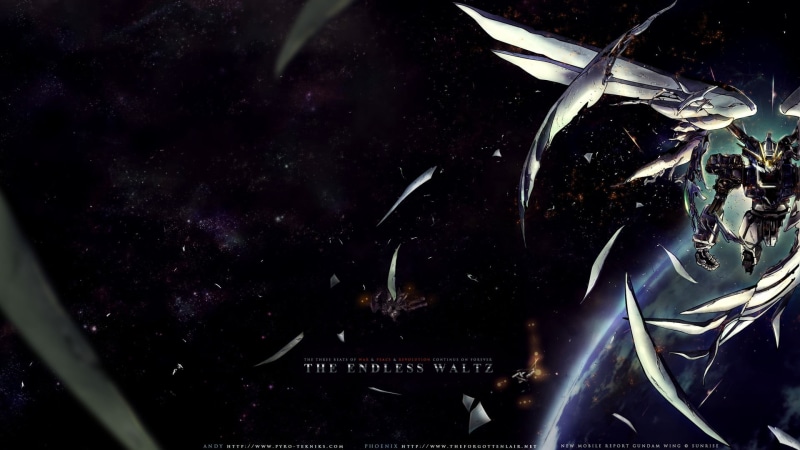 mech, endless, star - space, Gundam, glass, close-up, anime, food and drink, illuminated, Mobile Suit Gundam Wing: Endless Waltz, Mobile Suit Gundam Wing