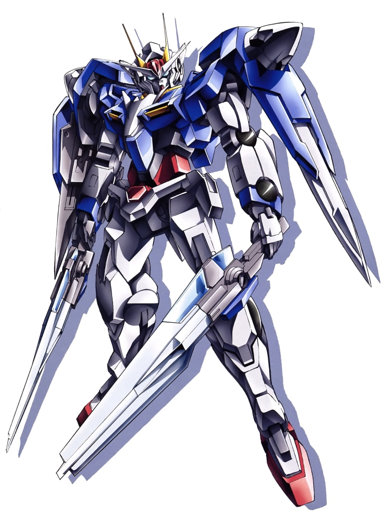 white background, connection, wire, variation, metal, robot, cut out, studio shot, Mobile Suit Gundam 00, 2K, technology, cable, black color, cyborg, no people