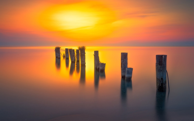 canada, android, red, reflection, sky, ontario, desktop, phone, orange, 4K, sunrise, kelso, beach