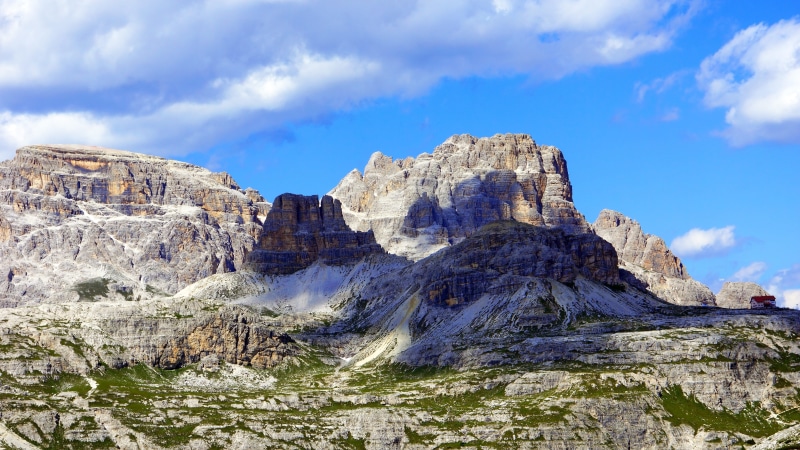solid, blue, scenics - nature, geology, landscape, tre cime di lavaredo, physical geography, rock formation, non-urban scene, mountain, tranquil scene
