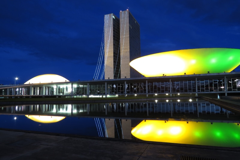 sky, national congress, modern, building, praca, brasilia, government, 4K, tres, no people, building exterior, illuminated, architecture, congresso nacional