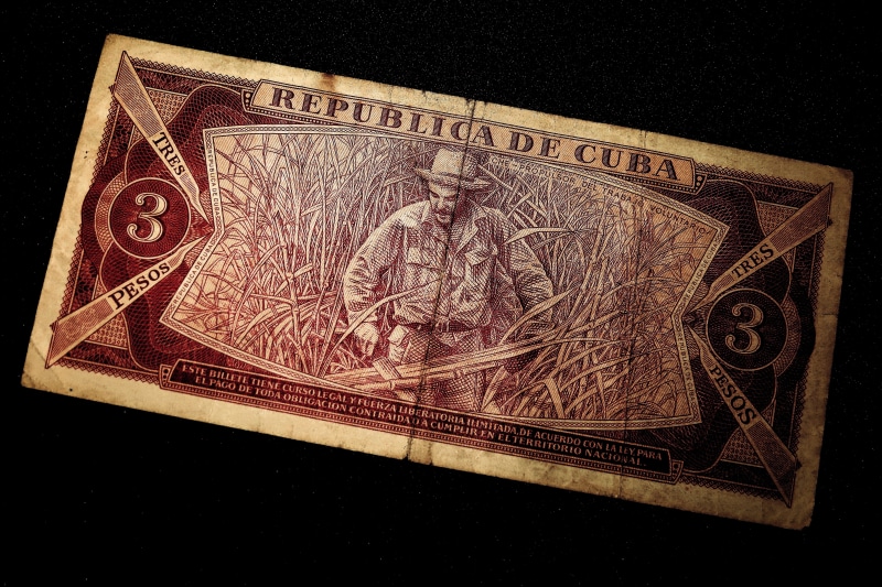 Dollar Bill, concepts And Ideas, rar, cuba, paper Currency, studio shot, still life, finance, no people, 3 peso appearance, ancient civilization, human representation