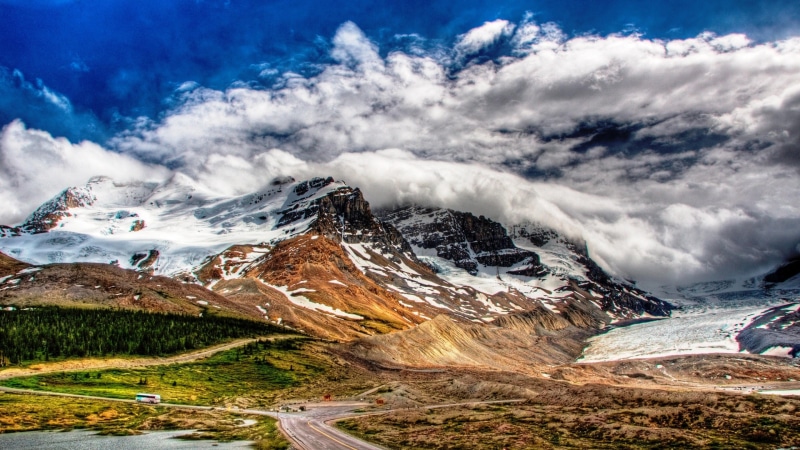 tranquility, mountain, road, mountain range, outdoors, scenics - nature, mountains, day, beauty in nature, snowcapped mountain, landscape, snowy