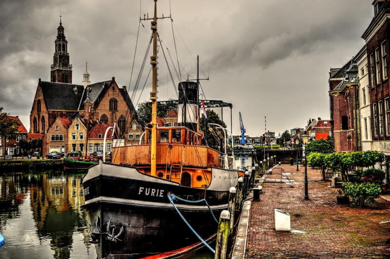 fury, building exterior, the kolk, building, cloud - sky, travel destinations, maassluis, tug, nature, built structure, the great church, sailboat, outdoors