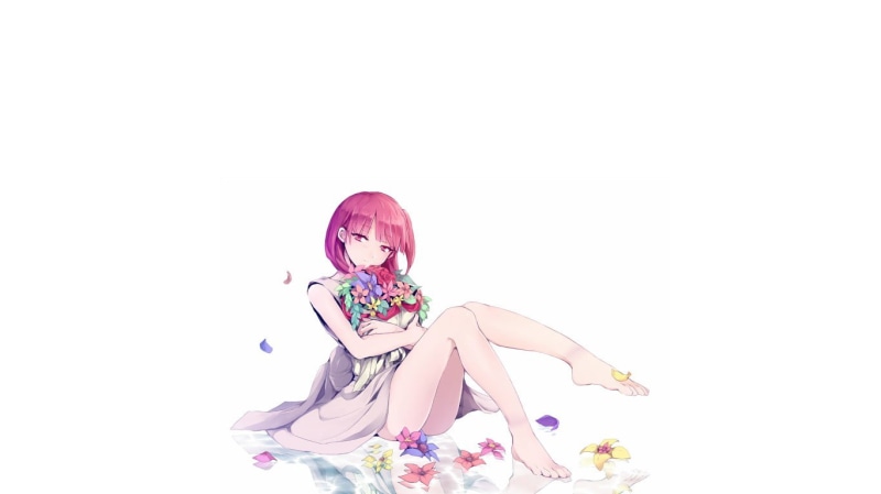  copy space, studio shot, flowering plant, fashion, simple background, indoors, female, white background, women, one person, adult, redhead, anime