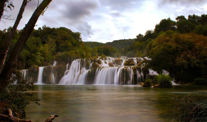 waterfall, Krka National Park, cascade, autumn, Dalmatia, the river Krka, river, 1080P, Skradinski Buk, Croatia, Krka River