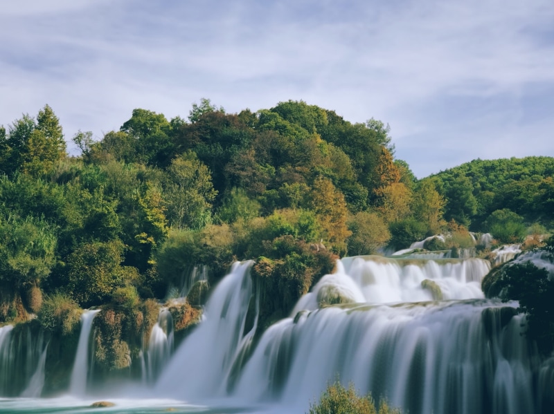 2K, no people, forest, plant, beauty in nature, skradinski buk waterfall, scenic, nature, falling water, scenics - nature, river, green color, water, idyllic