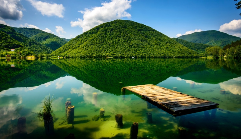 greenery, bottom, mountains, herzegovina, green, mountain, river, pier, Bosnia and Herzegovina, bosnia, 4K