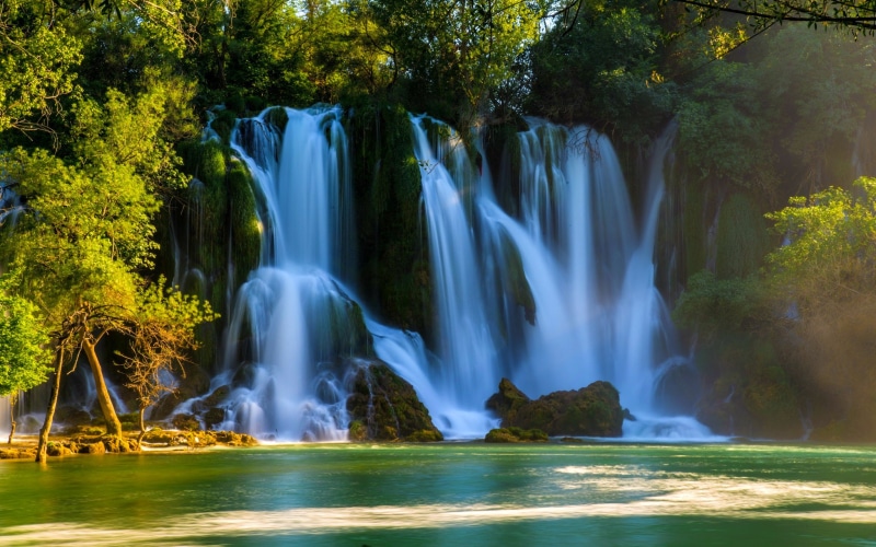 trees, 1080P, water, Bosnia and Herzegovina, waterfalls, Kravice Falls, threads