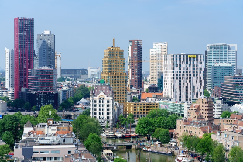 office building exterior, day, wijnhaven, modern, landscape, view, residential district, nature, building, tower, skyline, wijnhaveneiland, city, built structure