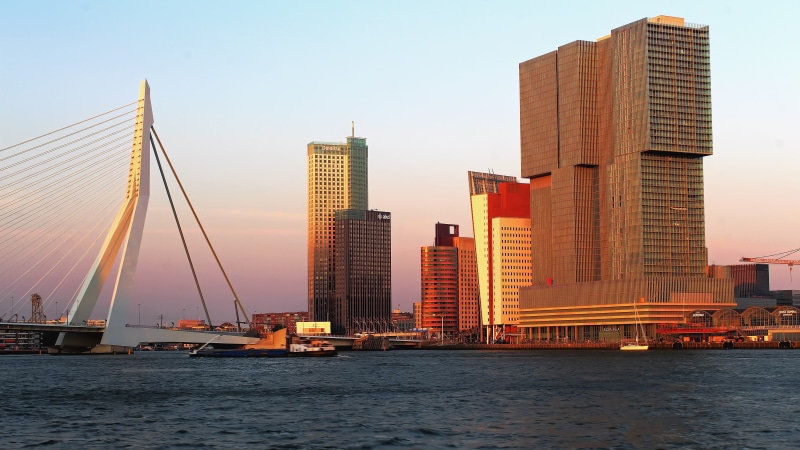 rotterdam, sailboat, 5K, buildings, water, sky, skyline, no people, skyscraper, building exterior, daw, travel, port, architecture, modern, built structure