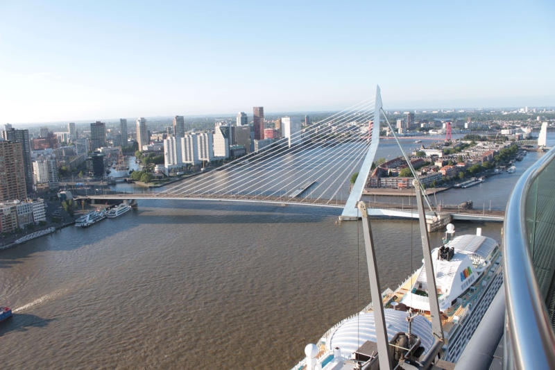 skyscraper, erasmusbrug, no people, connection, travel destinations, transportation, 4K, bridge, water, high angle view, cityscape, erasmus, building