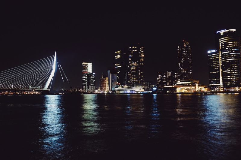 body, structures, transportation, rotterdam, dark, building, architecture, landscape, built structure, connection, travel destinations, financial district