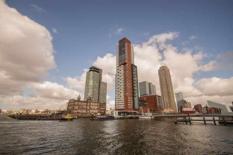 cityscape, landscape, clouds, urban, sky, building exterior, building, urban skyline, business, financial district, poort van rotterdam, rotterdam, modern