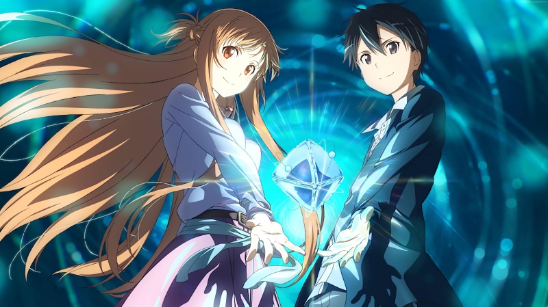 4K, Yuuki Asuna, 5k, Sword Art Online Movie: Ordinal Scale, anime couple, Kirigaya Kazuto, anime