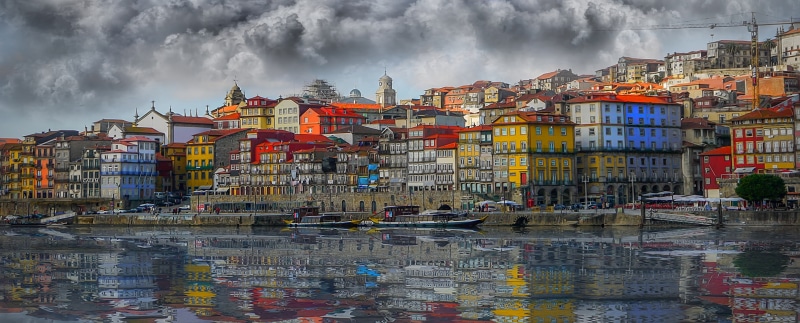 building, 4K, reflection, the river Duero, blur, Portugal, Port, promenade, Douro River, boats, Porto, home, river