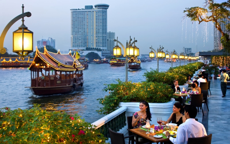 river, group of people, nature, lanterns, lifestyles, building exterior, boats, water, men, adult, promenade, built structure, hd, desktop, thailand