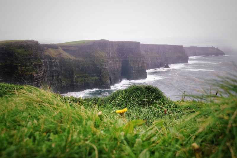 land, oceanside, St. Patricks day, scenics - nature, power in nature, nature, 1080P, cliffs, cliff, no people, outdoors, sea, Rocks, long exposure, Grass