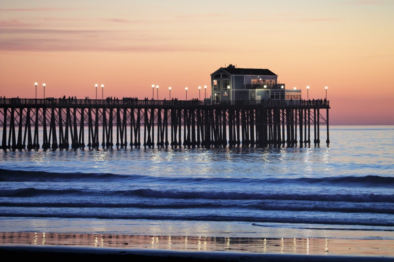 beach, horizon, tranquil scene, 5K, idyllic, dusk, architecture, tranquility, dock, nature, post, san diego, scenics - nature, pier, beauty in nature