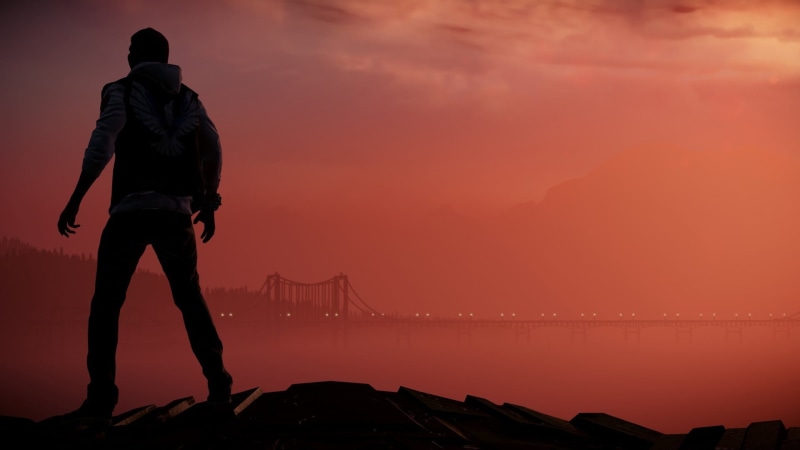 city, back Lit, tourist, women, morning, adult, hiking, beauty in nature, outdoors, water, black Color, red, sea, nature, cliff, one Person, PlayStation 4
