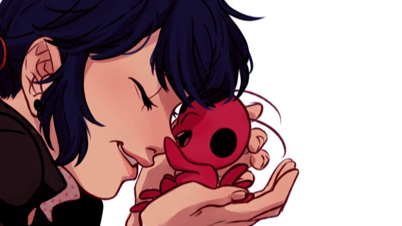 Miraculous LadyBug, human body part, studio shot, representation, music, white background, black color, cut out, arts culture and entertainment, one person