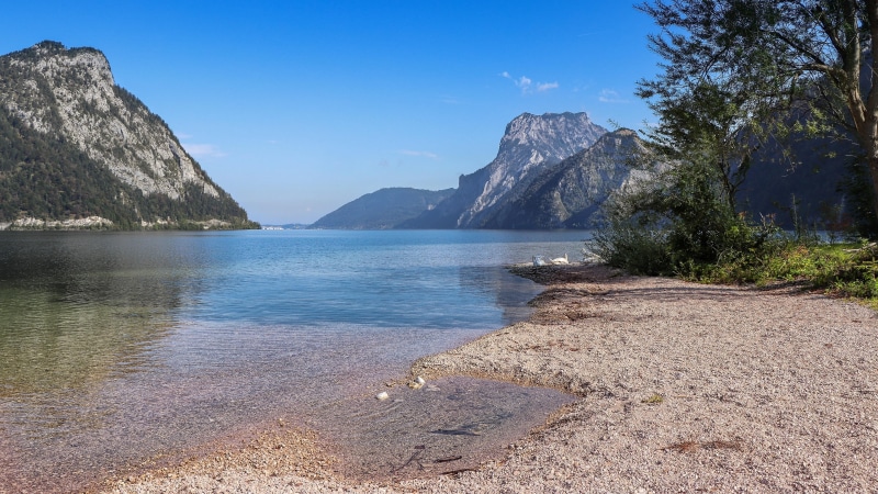 lake traunsee, lake, austria, salzkammergut, upper austria, europe, traunsee, 4K, mountain, landscape