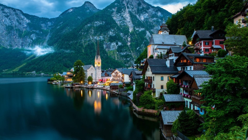 scenery, hallstatt, salzkammergut, 1080P