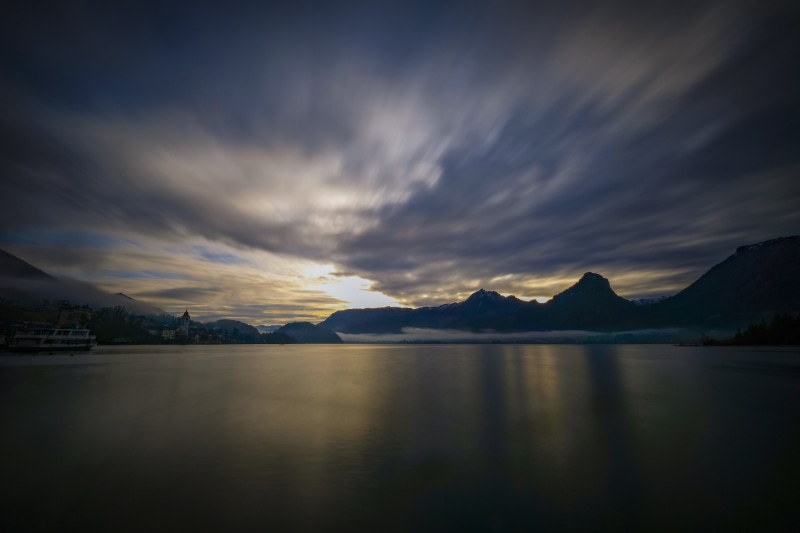 5K, Austria, Saint Wolfgang im Salzkammergut, Wolfgangsee lake, clouds