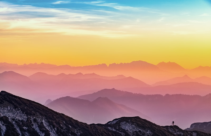 HD, sun, mountain peak, scenic, mountains, nature, sunset, landscape, outdoors, tranquil scene, sky, sunlight, high, austria, silhouette