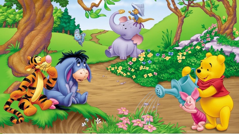 hd, pooh, winnie, desktop, 1080P, garden