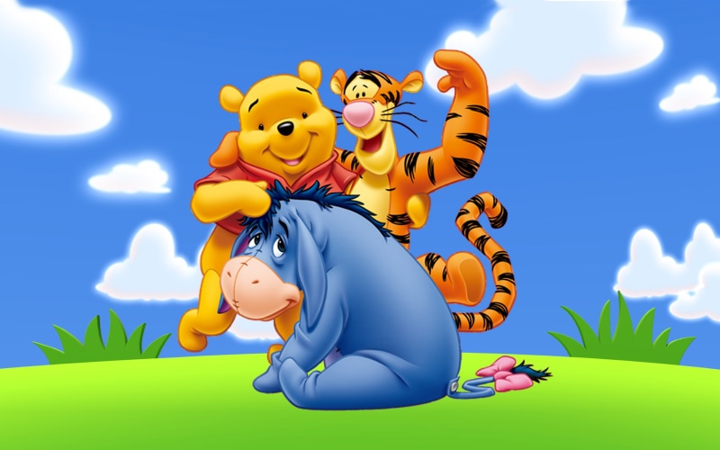 images, friends, tigger, eeyore, 2K, widescreen, art, pooh, winnie, cartoon