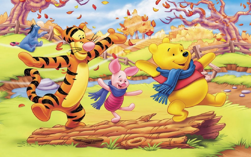 winnie, friends, 1080P, cartoon, desktop, autumn, pooh, hd, pictures