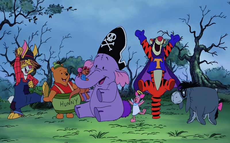 cartoon, eeyore, pooh, winnie, hd, halloween, disney, piglet, 1080P, tigger