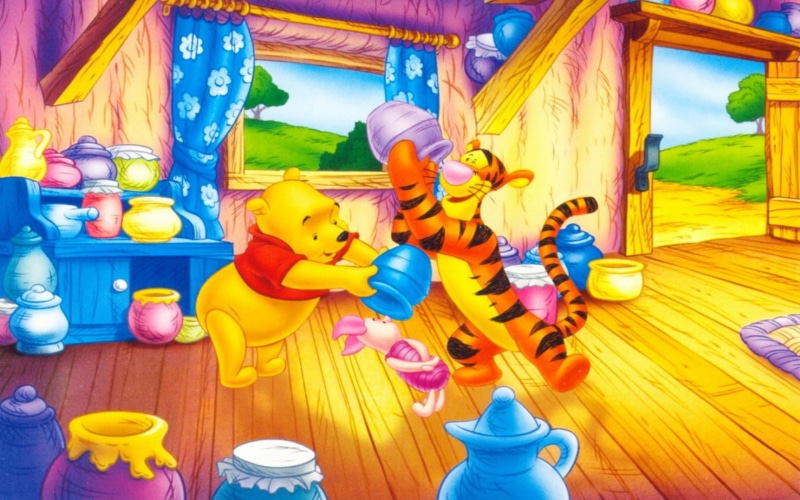 wallpapers, pooh, honey, winnie, piglet, hd, tigger, cartoon, pots, 1080P, desktop, disney, walt