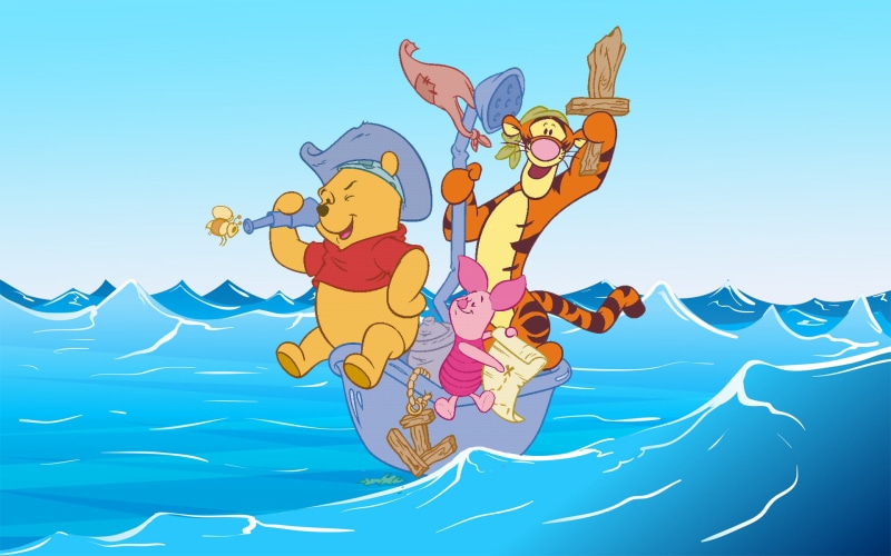 hd, pooh, 1080P, cartoon, desktop, tigger, looking, winnie, hidden, piglet, treasure