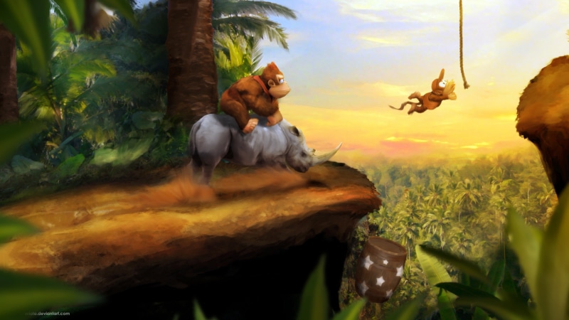 sitting, Donkey Kong, outdoors, cloud - sky, land, one person, nature, men, leisure activity, real people, sunset, 4K, leaf, plant part, sky, lifestyles