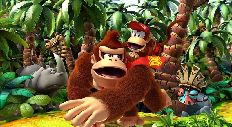 returns, Games, plant, retail, donkey kong, retail display, donkey kong returns, day, variation, green color, application, Other Games, for sale, no people