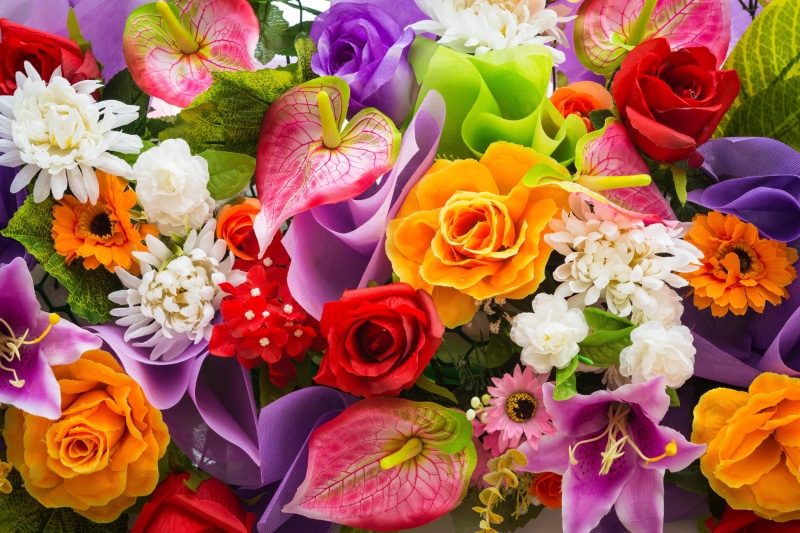 chrysanthemums, anthurium, roses, gerberas, lilies, flowers, 5K