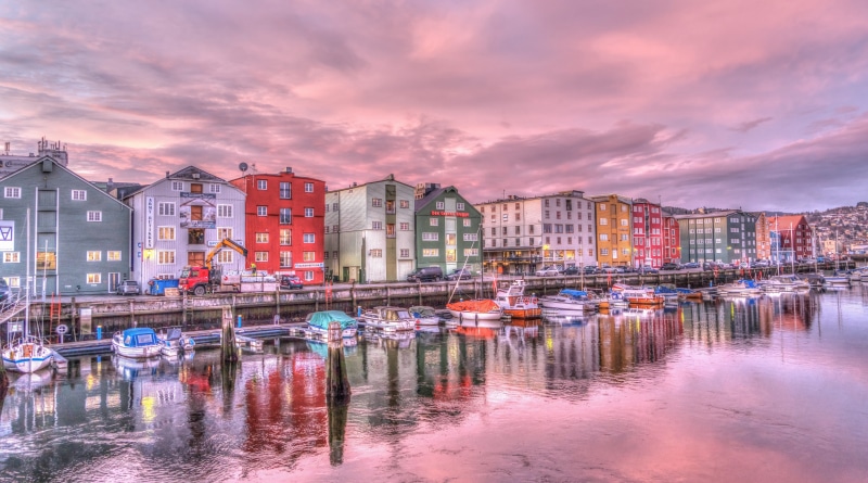 house, water, night, 5K, landscape, building exterior, near, landmark, tourism, trondheim, no people, photo, assorted, reflection, building, scenery, travel destinations