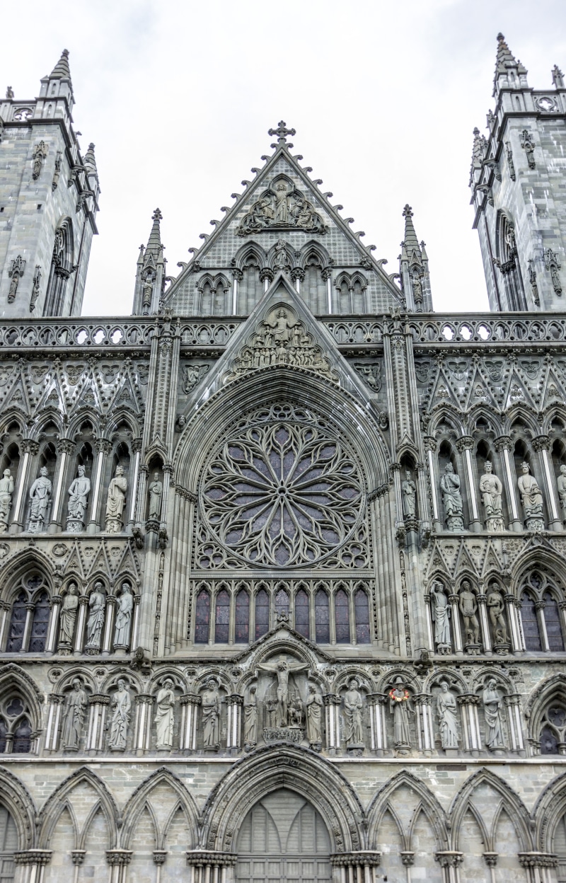 nidarosdomen, place of worship, church, 5K, built structure, building exterior, religion, rose window, gothic style, nidaros cathedral, trondheim, no people