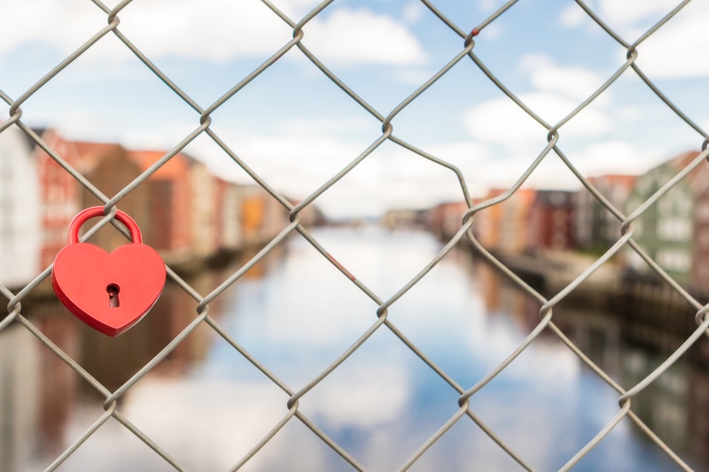 metal, steel, outdoors, positive emotion, lock, safety, water, close-up, fence, trondheim, emotion, chainlink fence, padlock, no people, wire mesh, 5K