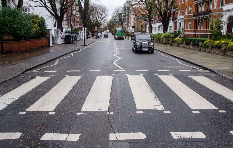 zebra, outdoors, sign, london, architecture, transportation, road marking, cc0, symbol, england, crosswalk, day, beatles, city, motor vehicle, direction