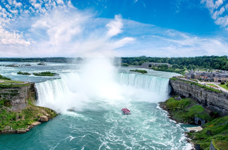 niagara falls 4k  downloard, long exposure, motion, rock, water, outdoors, sky, blue, travel, waterfall, flowing, river, tourism, nature, day, power in nature