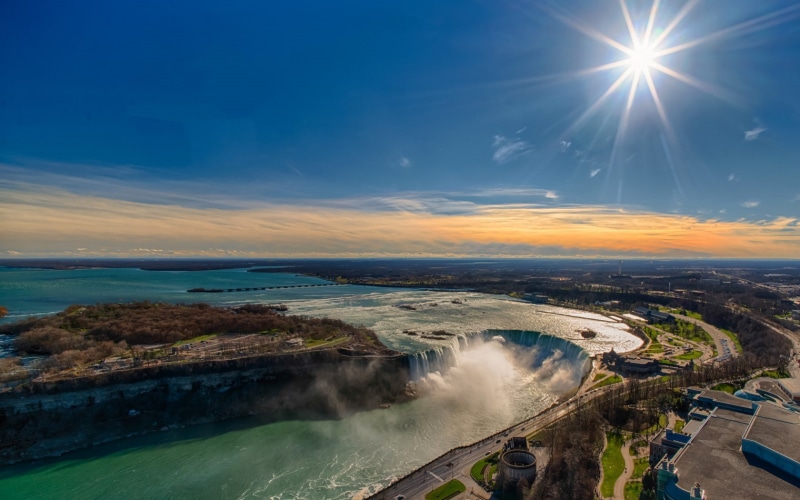 sun, niagara, Ontario, Canada, panorama, Niagara Falls, river, falls, 720P