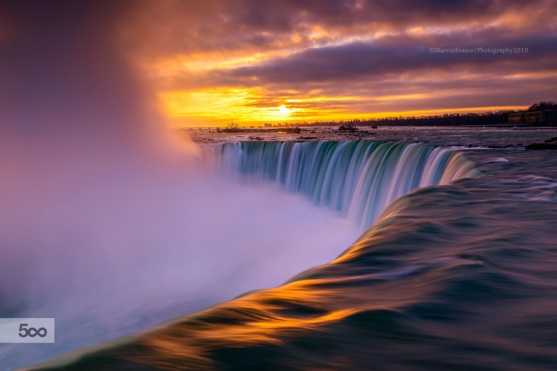landscape, 1080P, sky, cloud - sky, motion, sunset, no people, scenics - nature, beauty in nature, Niagara Falls, power in nature, long exposure, dramatic sky