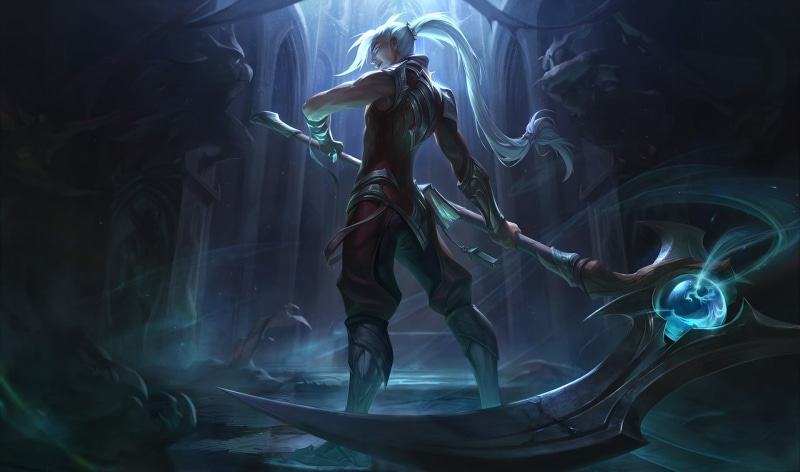 Soulhunter Kayn Splash Art, art, 1080P, fantasy, location, Jean Go, Riot Games, the game