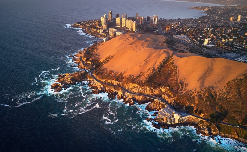 Ocean, Valparaiso, 4K, outdoors, land, day, Dunes, nature, DronePhotography, sea, Concon, building, skyscraper, aerial view, beauty in nature, Sand, Chile