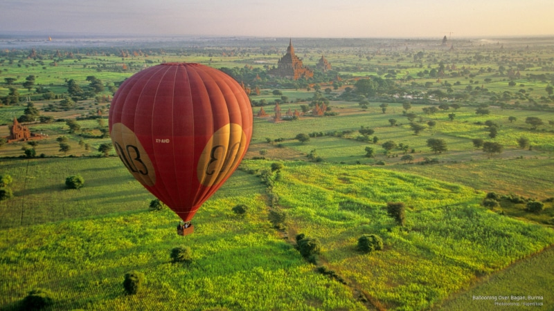 burma, ballooning, Asia, bagan, 2K