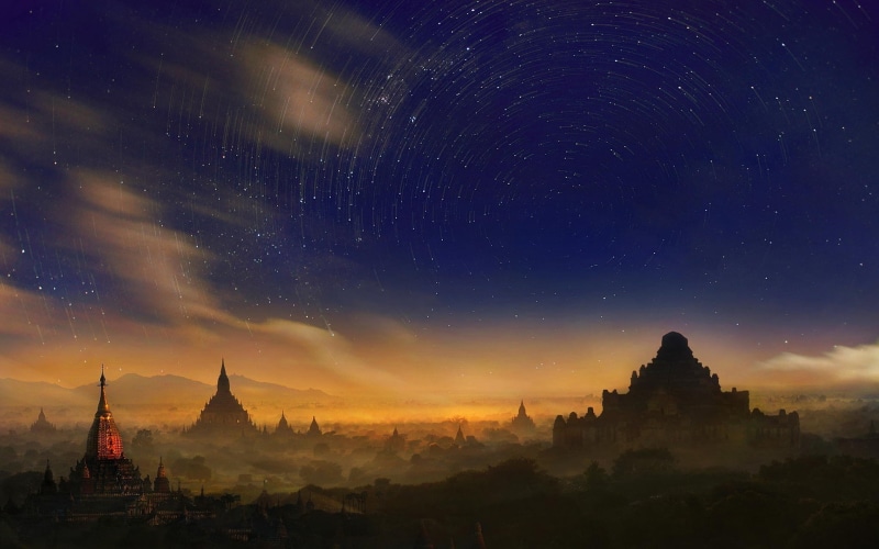environment, no people, 1080P, outdoors, nature, landscape, galaxy, place of worship, astronomy, sky, scenics - nature, milky way, cityscape, night, history